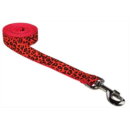 FlyFree 6 ft. Leopard Dog Leash44; Orange - Medium